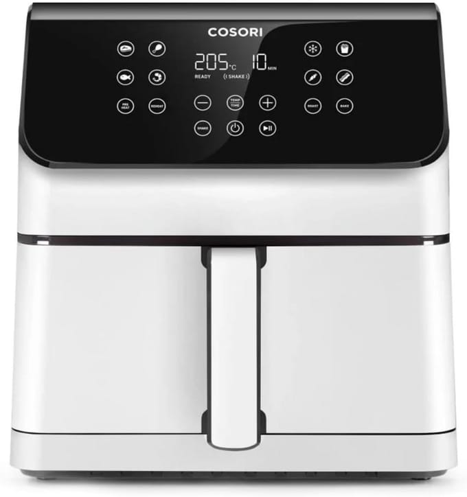 Airfryer XL 6.2L Wit + 50 Bakpapier Vellen - Compacte Heteluchtfriteuse