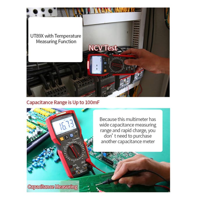 UNI-T UT89X Digitale multimeter Hoge nauwkeurigheid Handheld mini universele meter 6000 tellingen LCD-scherm
