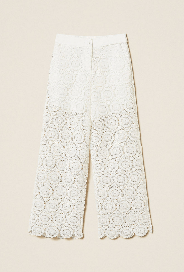 broek in macrame wit meisje