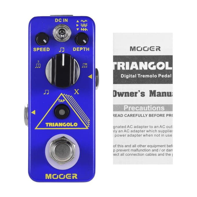 Mooer Triangolo Digitaal tremolopedaal Effectpedaal voor elektrische gitaar True Bypass Micro Series Compact blauw