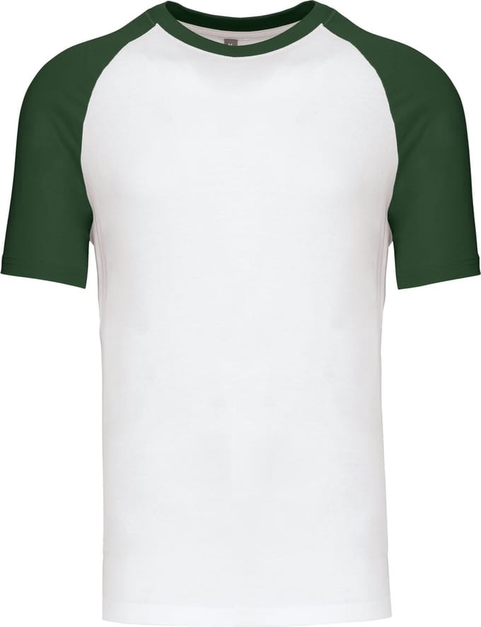 Kariban Baseball - Tweekleurig t-shirt K330 - White / Forest Green - L