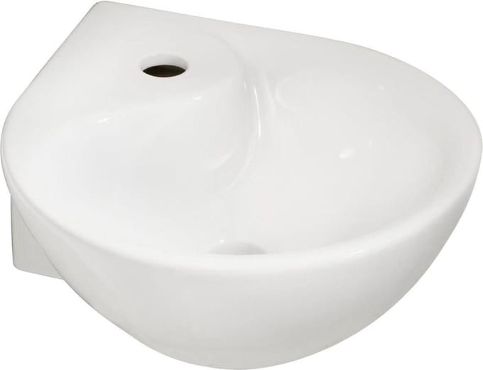 Wiesbaden Porta hoekfontein 35 x 35 x 14,5 cm glans wit