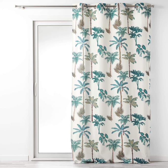 douceur d'intérieur, Gordijn met oogjes (140 x 260 cm) Banany, bedrukt polyester