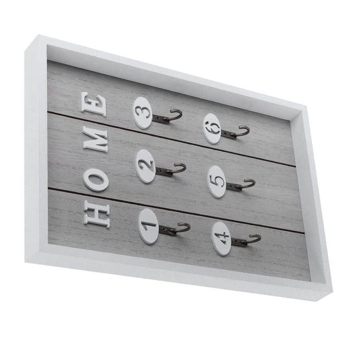Porte-clés mural Organisateur de clés en bois Cintre Décoration Support suspendu décoratif pour clés(C ) white