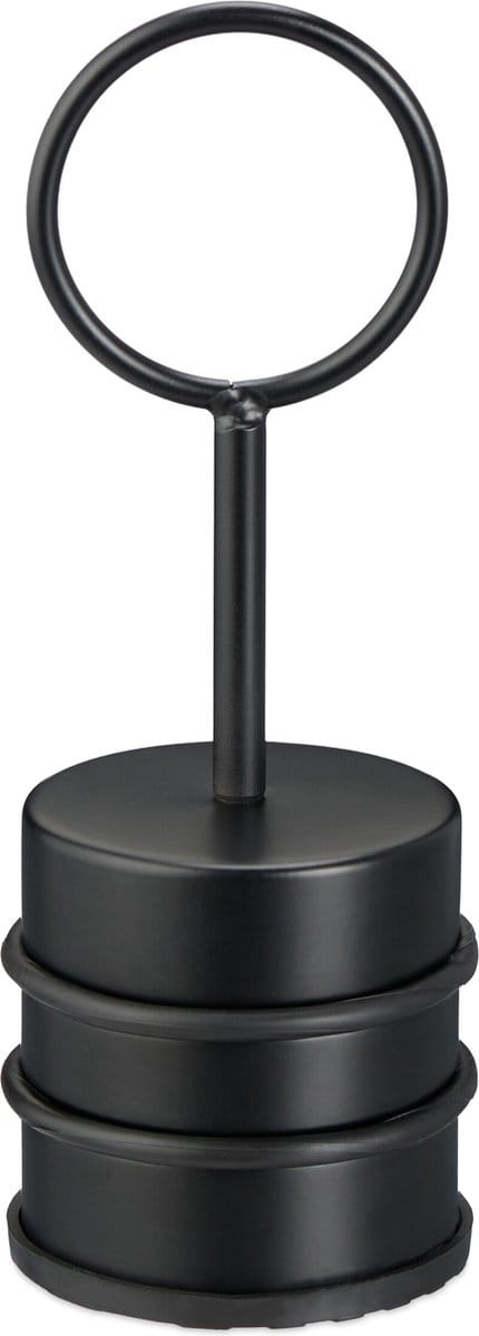 Handvat Deurstopper RVS Rubber 20x7cm Zwart Binnen Zonder Boren