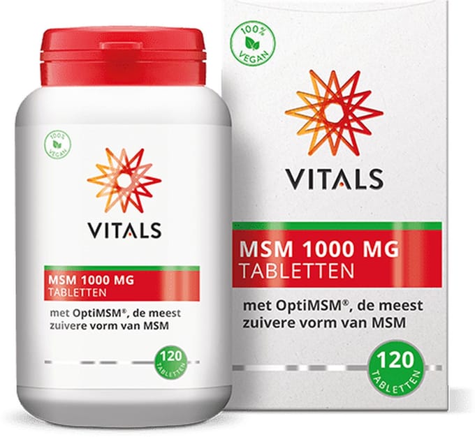 Vitals MSM 1000 mg - 120 tabletten - MSM preparaten. Met OptiMSM®, de meest zuivere vorm van MSM.
