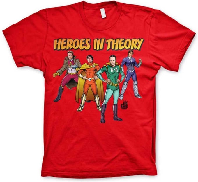 The Big Bang Theory Heren Tshirt -XL- Heroes In Theory Rood