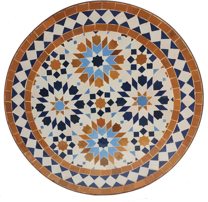 Mozaïek bijzettafel Ø45 cm Ankabut Bruin