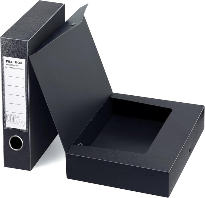 Documentenbox A4 Zwart - Set van 2 Stuks - Archiefdoos 65 mm Rug