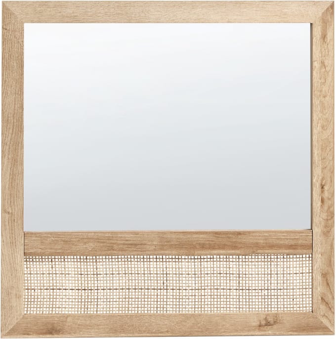 ROSELL - Wandspiegel - Lichthout - 60 x 60 cm - Vezelplaat