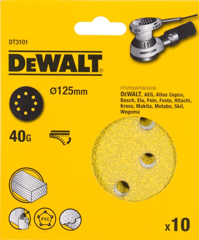 DeWalt DT3101 Schuurschijf - K40 - 125mm (10st)