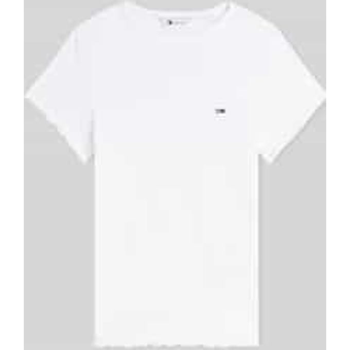 slim fit T-shirt van katoenmix