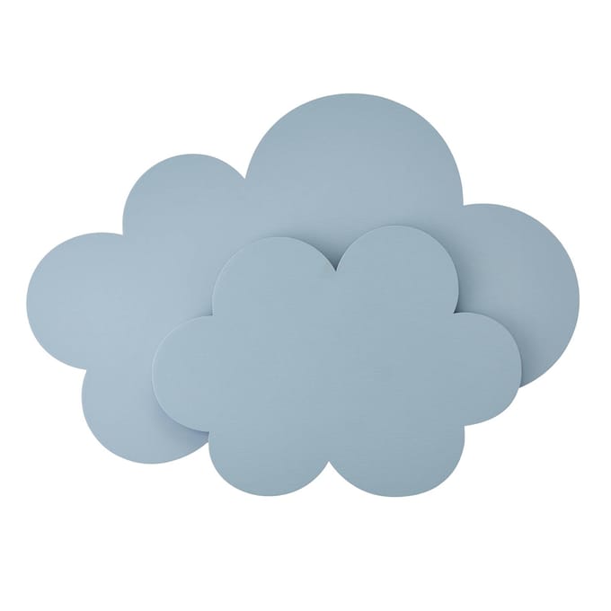 Elobra LED wandlamp Wölkchen met stekker, blauw, hout, dimbaar