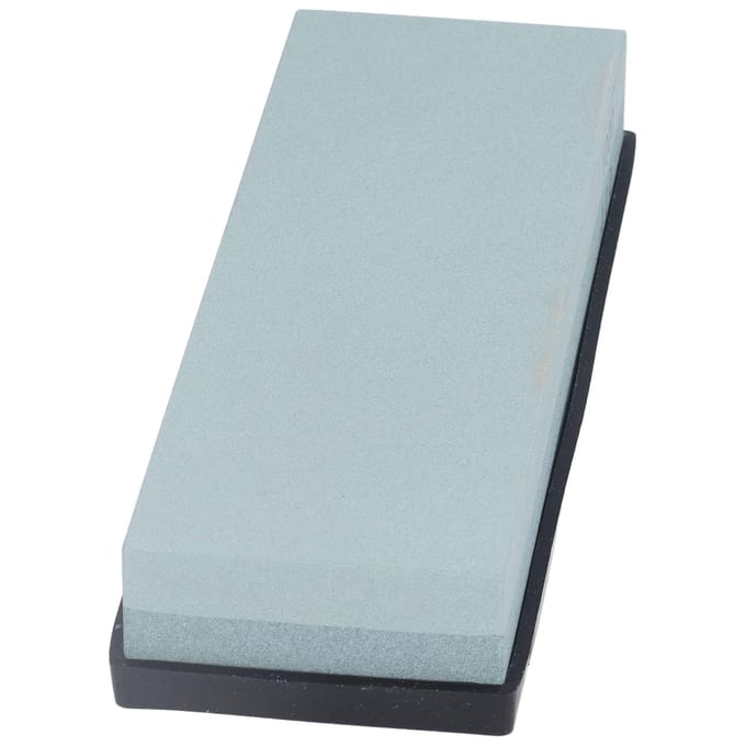 Pierre à aiguiser 400 1000 grains Kit de pierre à aiguiser double face pour finition avec patin en caoutchouc antidérapant white