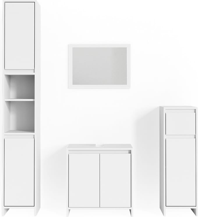 Vicco Badkamermeubel set Emma, Wit, 4-delig