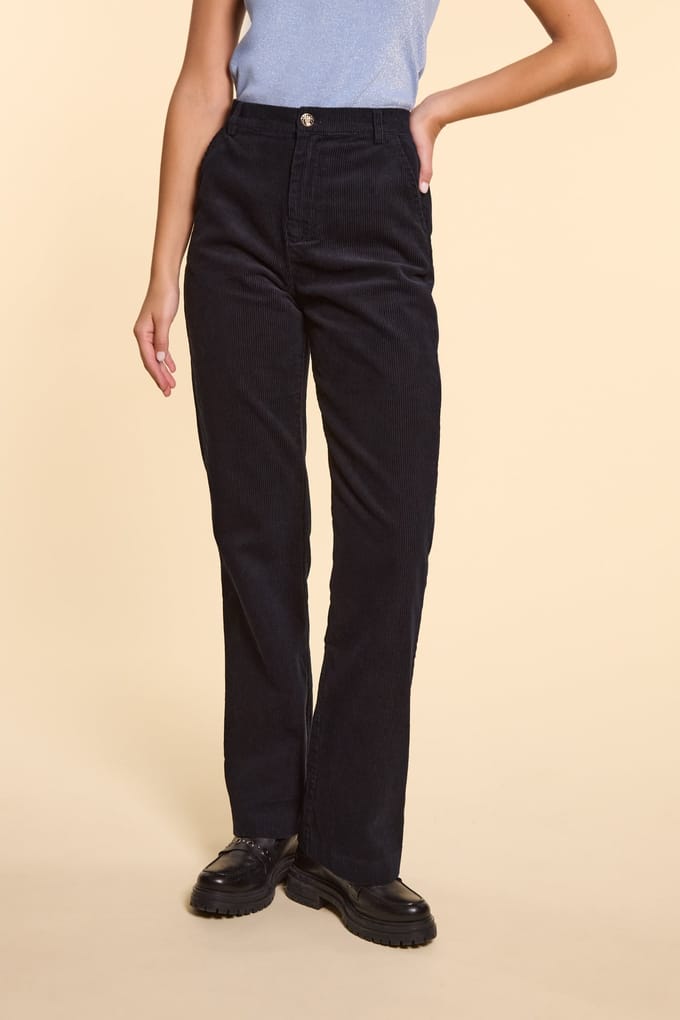 ICode Navy Drop-front Suit Trousers Marine Größe: 44 | Stoffhosen Outlet | Damen | Blau