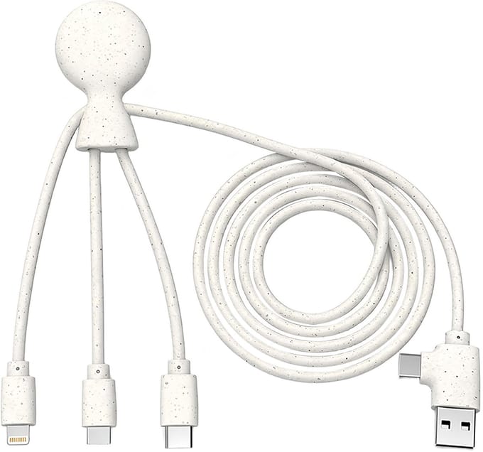 Xoopar, 5-in-1 Kabel Mr BIO - USB-A/C naar Micro/USB-C/Lightning - 1m, Wit