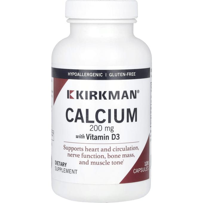 Kirkman Labs, Calcium with Vitamin D3, 200 mg, 120 capsules