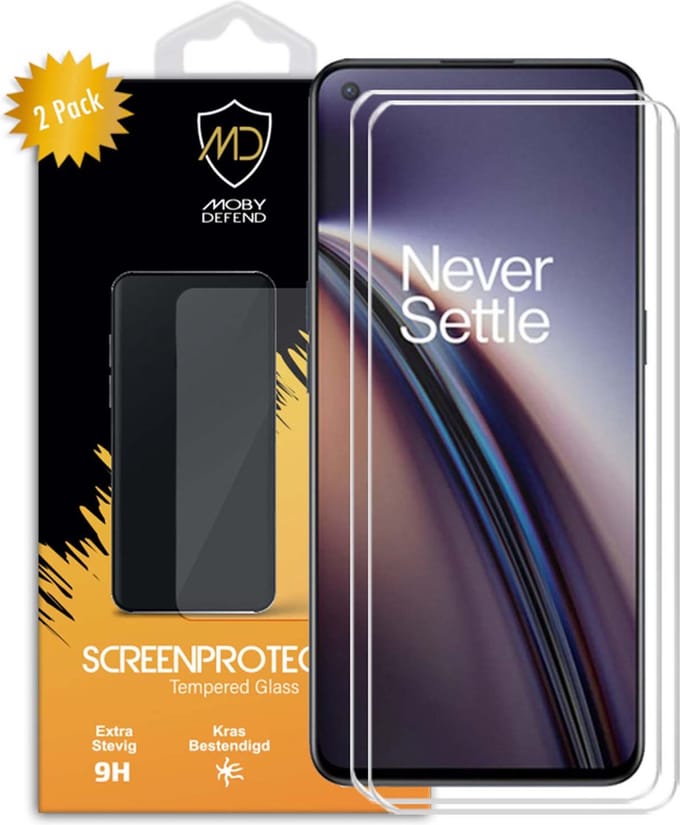 2-Pack MobyDefend Screenprotectors - Geschikt voor OnePlus Nord CE 2 - Case-Friendly Screensaver - Gehard Glas