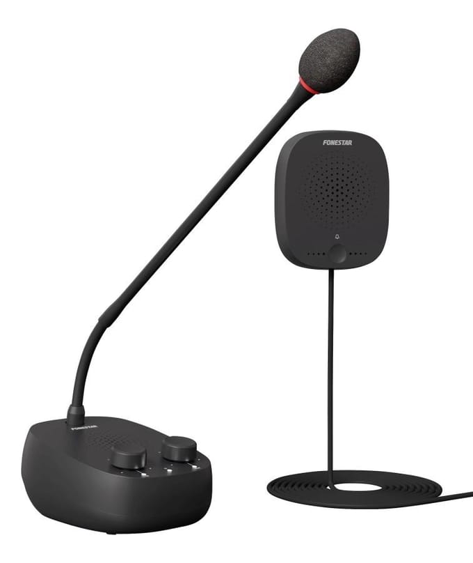 Fonestar INTERFON-V - Tweerichtingscommunicator met microfoon en feedbackonderdrukking, Fonestar zwart