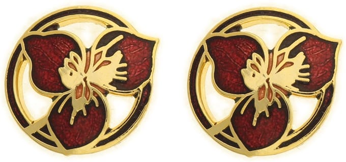 Behave - Oorstekers dames - bloemmotief - rood - 1,5 cm