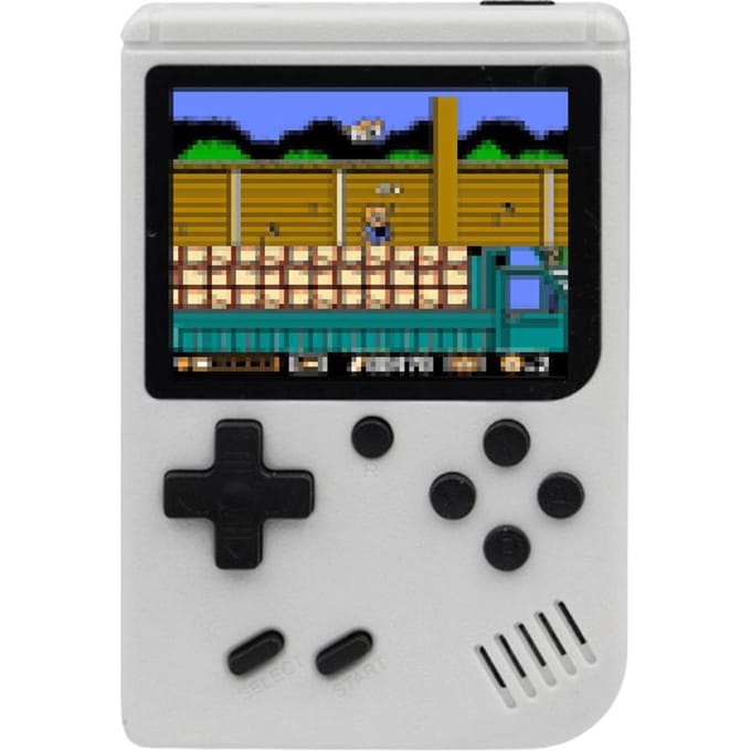 Console de jeu Portable avec manette de jeu, écran couleur de 3 pouces, 500 jeux rétro intégrés blanc