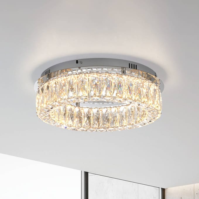 JUST LIGHT. GmbH JUST LIGHT. Kulunka plafondlamp, ijzer, kristalglas