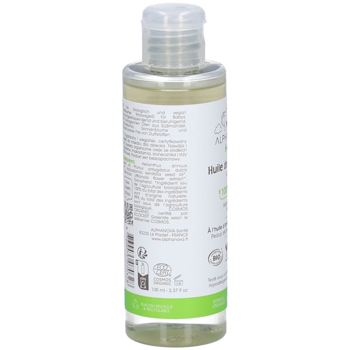 Alphanova Bébé Hydraterende en Verzachtende Massageolie 100 Etherische olie