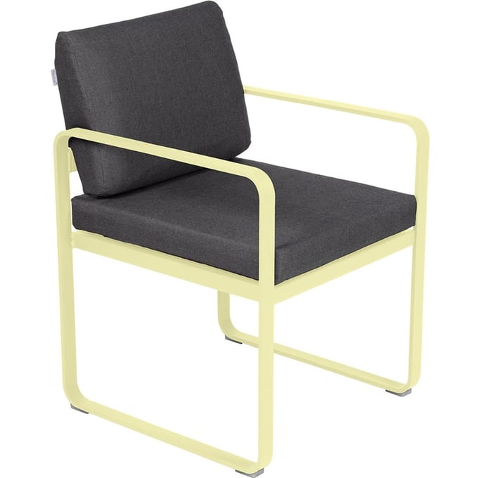 Fermob BELLEVIE fauteuil voor de eethoek - A6 citroensorbet - A3 grafietgrijs