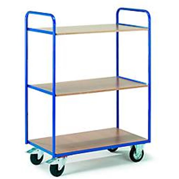 Etagewagen met 3 legborden, 1000 x 600 mm