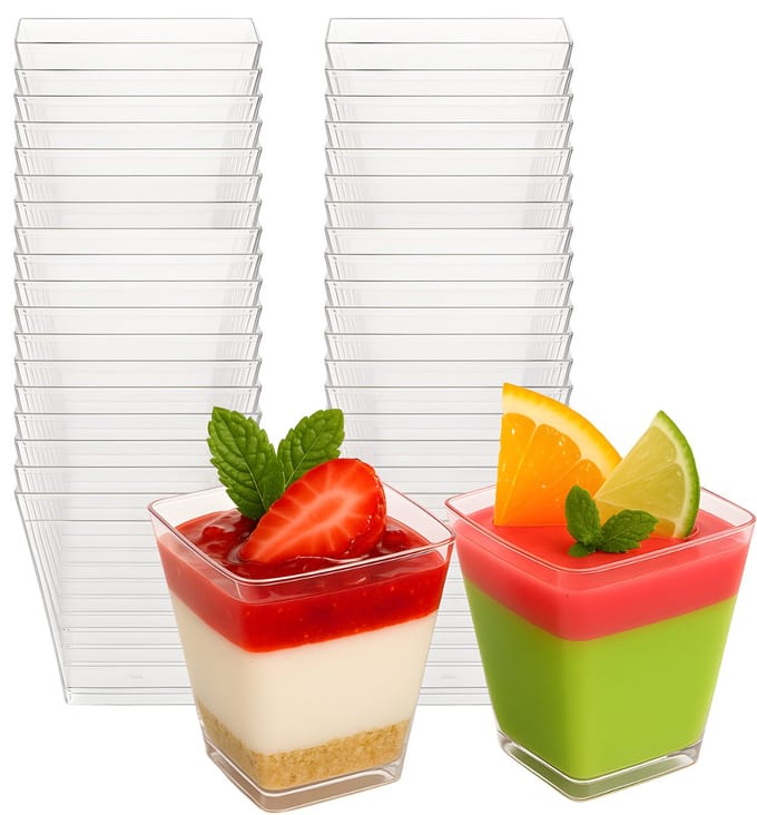Dessertbekers 110 ml – 50 stuks - Transparante Cupjes voor Desserts en Snacks