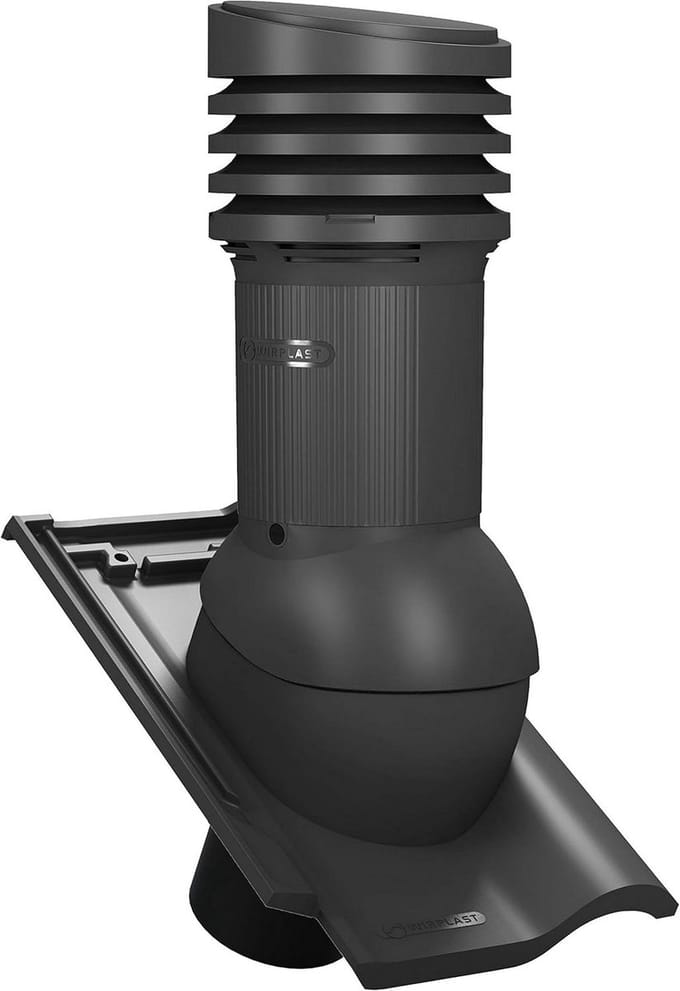 Ventilatiekoker Dakpan DN125 voor Braas Rubin 13V Dakpannen Antraciet