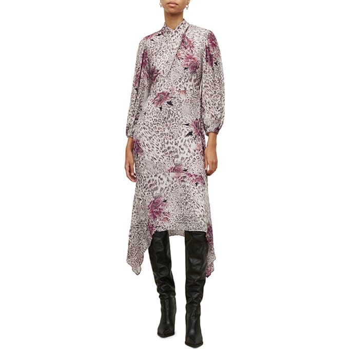 AllSaints Adelaide Laertes Dre Soft Pink Größe: 36 | Midikleider Outlet | Damen | Rosa
