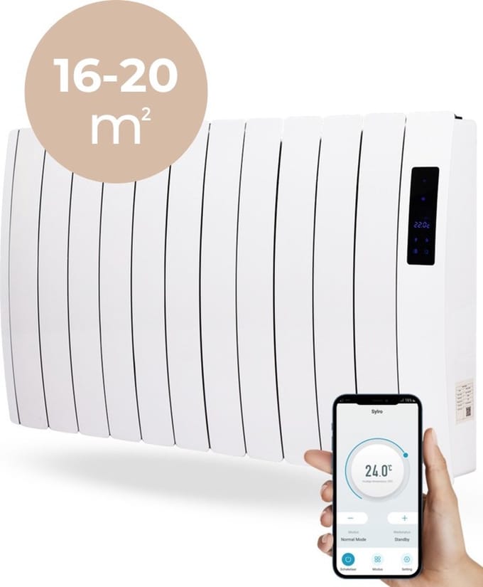 SYLRO® WIFI DESIGN OLIERADIATOR 2000W WIT