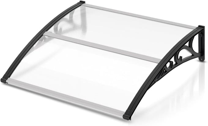 Luifel Voordeur - Regenkap Buiten - Droog Blijven - Polycarbonaat Dak - 120x100cm - Transparant
