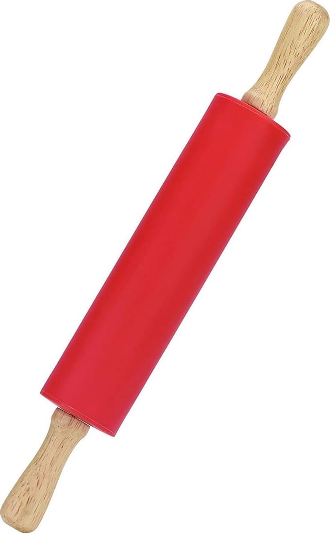 Doodadeals® Deegroller – Antikleef Siliconen Rolstok – Rood – Set van 2