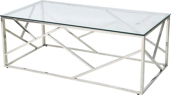 Salontafel Isabel Zilver - Metaal - Overig - 120x60cm - Hoogte 45 cm