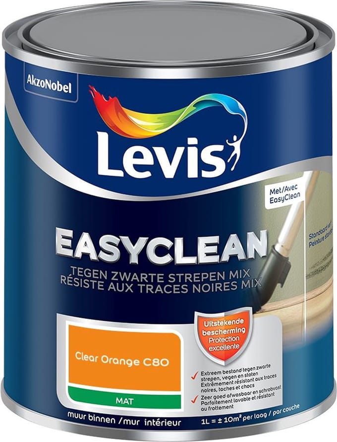 Levis - Easyclean Tegen Zwarte Strepen Mix - Clear Orange C80 - Mengverf - 1 L