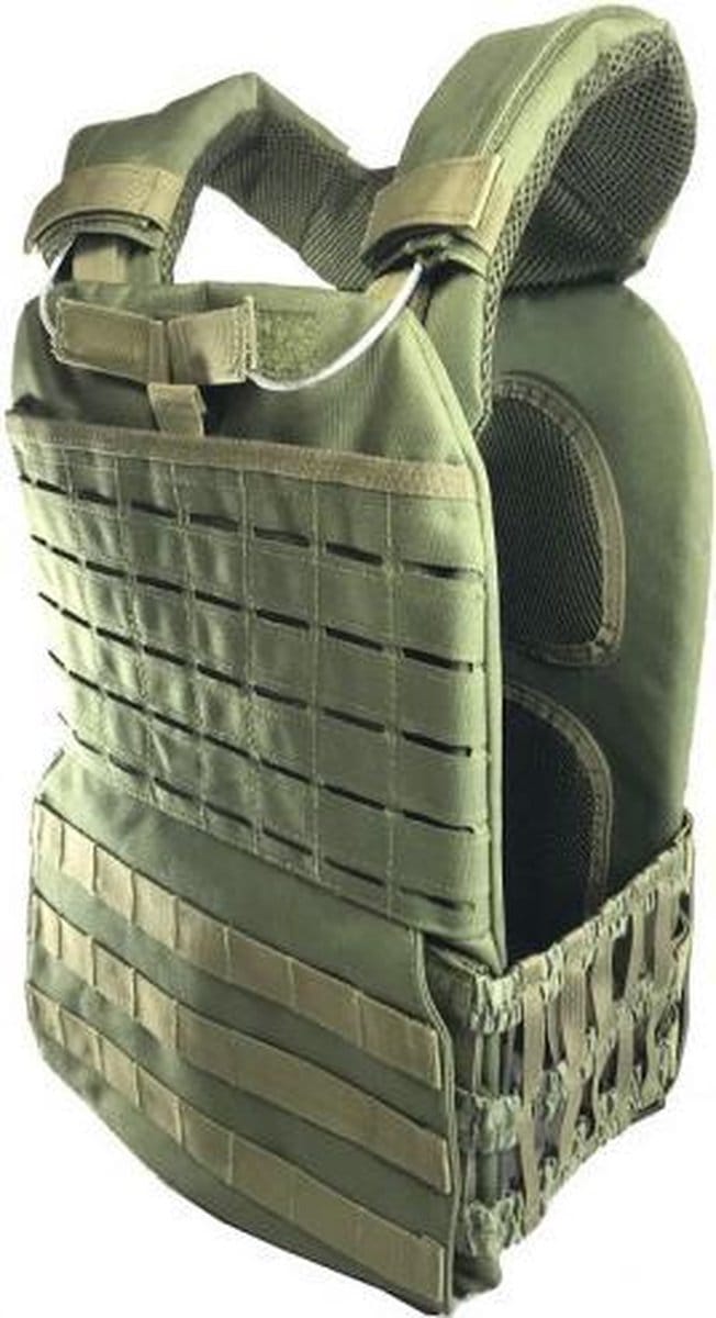 Strongman CrossFit gewichtsvest (18 kg) legergroen