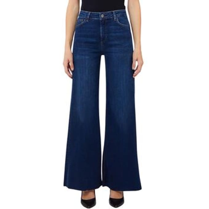 flared fit jeans van elastische katoenmix