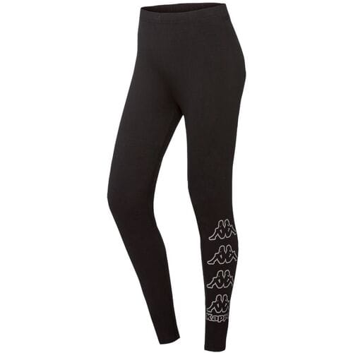 KAPPA Dames leggings, met katoen (Zwart, S)