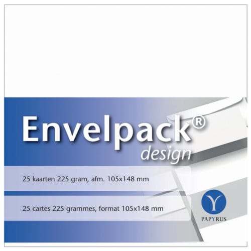 Enkele kaart Papyrus Envelpack Design A6 105x148mm wit 894426 set van 25