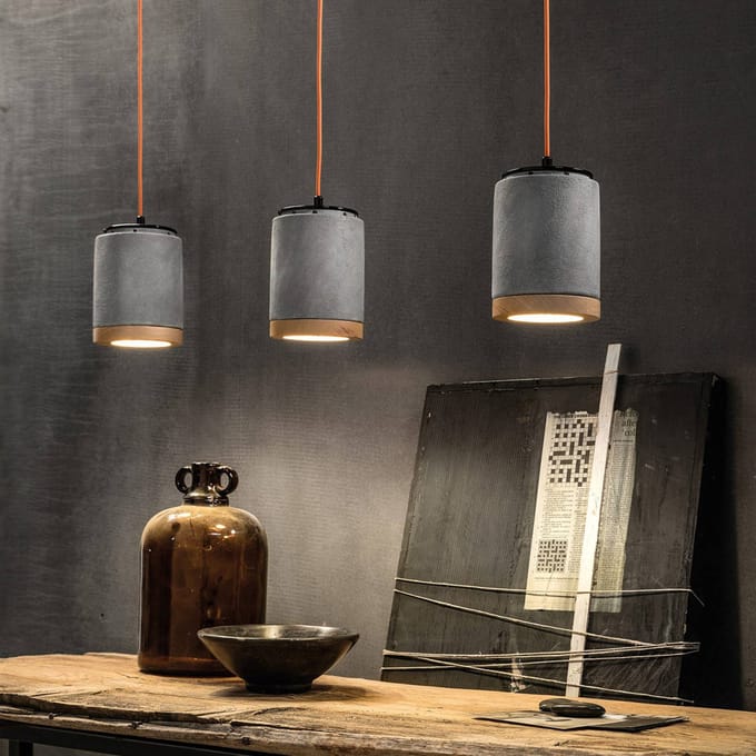 Ferroluce C988 hanglamp in Scandinavische stijl cement