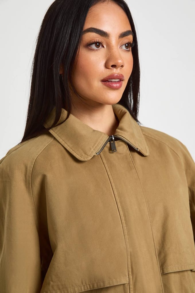 boohoo Dames Bomberjack Met Col | Kaki | Maat: 44