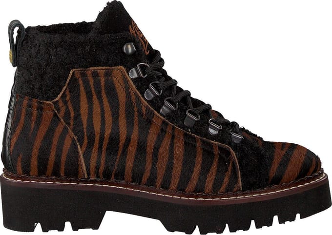 Scotch & Soda Dames Veterboots Olivine - Bruin - Maat 40