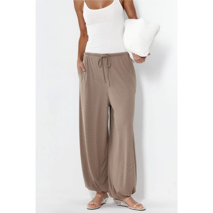 Dames Lange Elastische Taille Joggingbroek