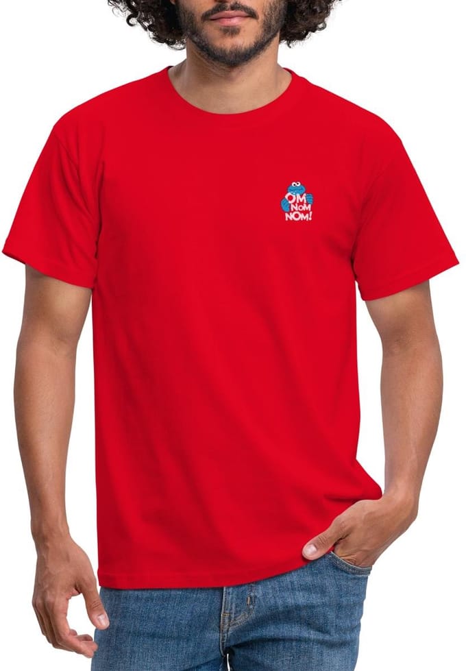 Sesamstraat Koekiemonster Om Nom Nom T-Shirt Heren