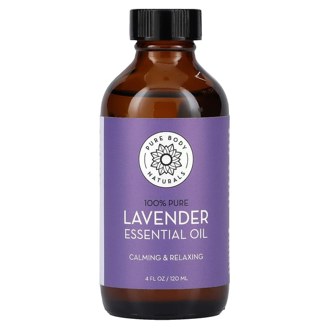 Pure Body Naturals, Huile essentielle 100 % pure, lavande, 4 fl oz (120 ml)