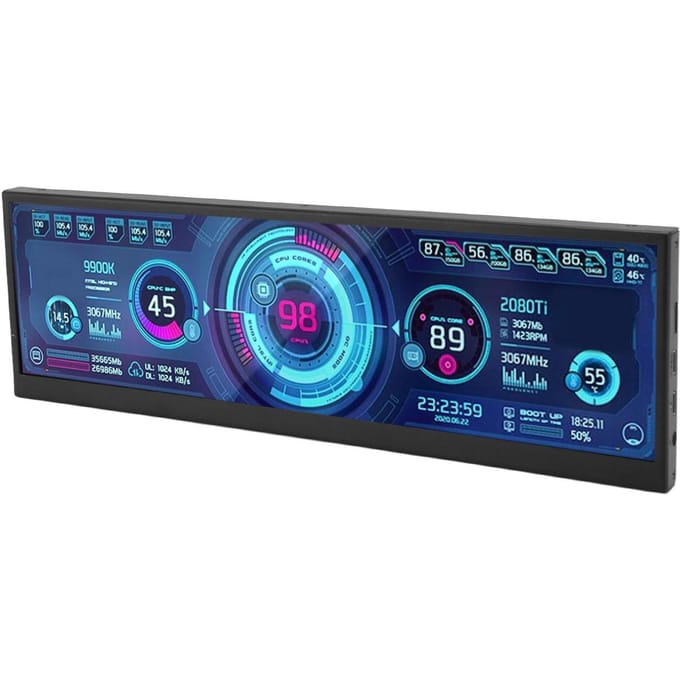12,6 Inch Secundair Scherm FHD IPS Tweede Scherm Uitgerekte Bar LCD Display 1920x550 Draagbaar