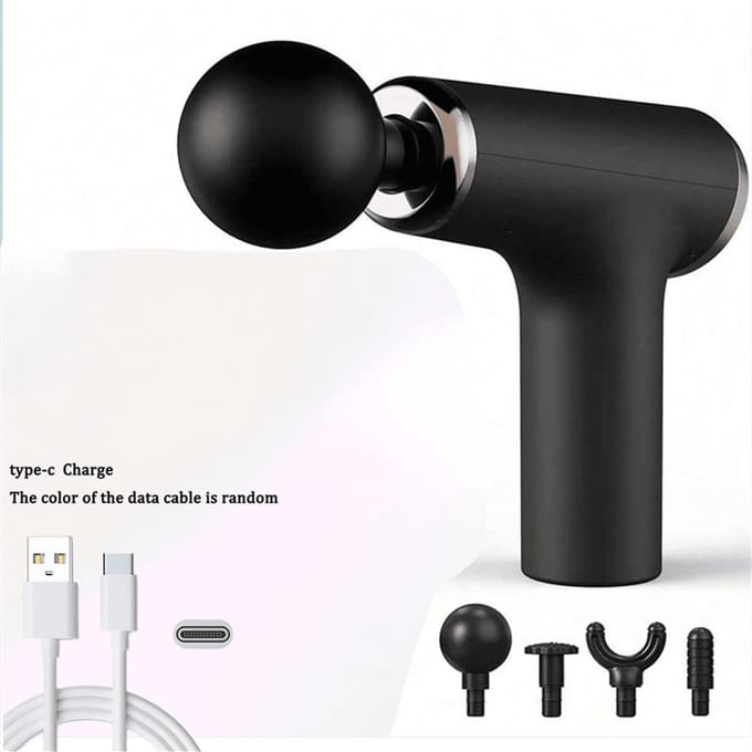 Draagbaar Fascia Massagepistool Elektrisch Percussie Pistool Massager Huis Multi-Functioneel Spierontspanning Mini Fitnessapparatuur zwart